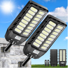 Pack of 2 800 W Solar Street Lights for Outdoors, Solar Lights with Motion Sensor, Solar Lights Dusk to Dawn, IP66 Solar Path Light Outdoor for Gardens Garage