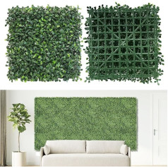 10 x 10 Inch Grass Wall 12 Pieces Artificial Boxwood Panels Artificial Grass Wall for Indoor Outdoor Plant Decoration