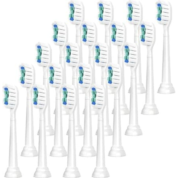 Ersatzbürstenköpfe für elektrische Zahnbürsten, kompatibel mit Philips, Diamond Clean Zahnbürstenkopf für Sonicare 4100 5100 6100 (Weiß, 20 Stück)