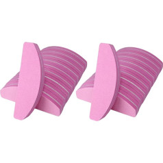 20 Pieces Nail Buffers Double Sided Nail Files Buffer Blocks 100/180 Grit Portable Washable Sanding File Bow Shape (Pink)