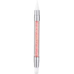 Nail Art Sculpture Pen, Dual Tip Silicone Head Brushes, Dual Tipped Nail Art Pen Brushes for DIY Manicure Tools, Orange
