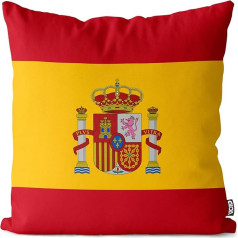 Void Spain Polyester Flag Fan Cushion Cushion Cover Outdoor Indoor Cushion Cover Multi-Coloured, 50 x 50 cm