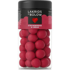 LAKRIDS BY BÜLOW - STRAWBERRIES & CREAM - 270g - Danish Gourmet Liquorice Balls - Sweet Liquorice with Strawberries, White Chocolate and Cream