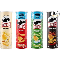 Pringles Party Mix | Chips Mix Box | 18 Tins with 4 Different Varieties (18 x 175 g) + Italian Gourmet Polpa 400 g