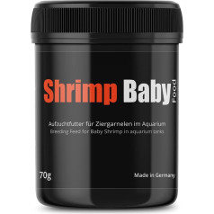 GlasGarten Shrimp Baby Food, 70 g, Fine Food for Baby Shrimp Rearing, Gently Produced & 100% Conglomerated Dust Food, with 100 ppm Astaxanthin for Colour Splendor