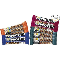 Be-Kind Protein & Chocolate Variety 400 g I 9 Bars I 4 Varieties I Dark Chocolate I Peanut Butter I Nuts & Sea Salt I Raspberry I Chocolate Bar I Cereal Bars I Chocolate I Bars