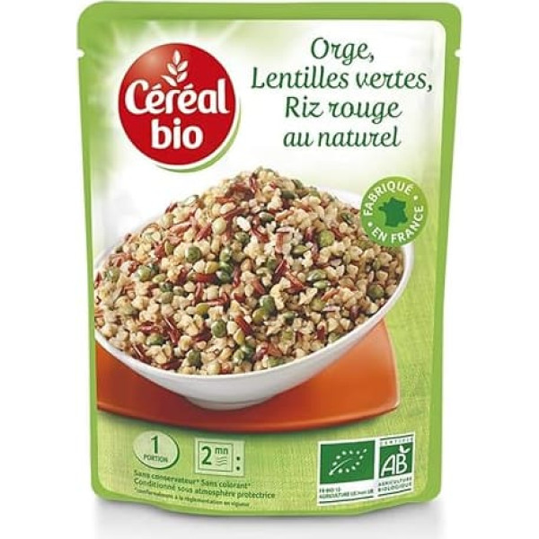 Organic Cereals Doypack Barley Rice Red Green Lentils 250 g