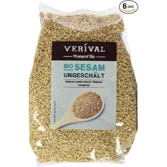 Verival Sesame Unpeeled Organic Pack of 6 (6 x 250 g Bags)
