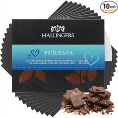 Hallingers Genuss Manufaktur Chocolate Gift Mother's Day & Father's Day – Board Father's Day Gift Full Milk Fine Cocoa with Macadamia Nougat, Handmade for Father Grandpa, Gift Packaging 