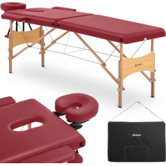Koka masāžas galds pārnēsājamā saliekamā gulta Toulouse Red līdz 227 kg sarkans sarkans