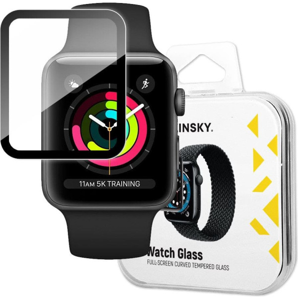 Hibrīda aizsargstikls Apple Watch 1/2/3 42mm rokas pulksteņam Watch Glass melns