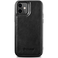 Icarer Īstas ādas vāciņš iPhone 12 mini Leather Oil Wax melns
