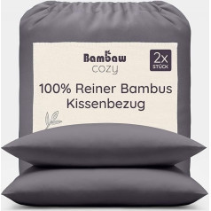Bambaw Bamboo Cushion Covers | Pillow Cover | Bamboo Cushion Covers | Temperature Regulating | Anti Allergy Cushion Cover | Breathable Fabric | Classic White - Ivory - Grey