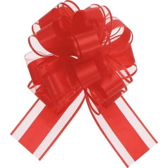 uxcell 20 Pieces 6 Inch Large Bow Organza Gift Wrapping Bows Ribbon for Wedding Car Baskets Gifts Christmas Bow Red