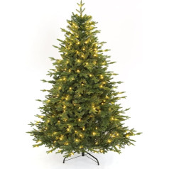 250 LED PE & PVC Artificial Christmas Tree (Diameter Approx. 124 cm) with Snow, 180 cm, 1000 Branch Tips, Metal Joints & Foldable Stand, Xmas Tree for Office, Home, Business, Party, Holiday Decoration