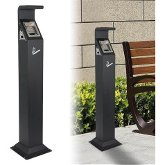 Outdoor Ashtray, Waterproof Standing Bin with Key, Standing Ashtray with Removable Inner Bucket, Large Capacity Robust Paper Bucket for Home, Office, Park, Hotel, Lobby (D)