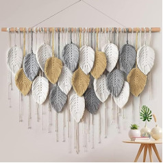 LOMOHOO Macrame Wall Hanging, Boho Home Decor, Bohemian Woven Decoration for Bedroom, Living Room, Dorm, Gallery, Perfect Handmade Gift Ideas