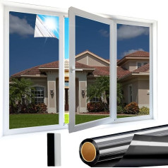 Sun Protection Film Window Interior 90 x 200 cm Window Film Self-Adhesive Mirror Film Window Opaque from Outside Heat Protection Film Privacy Film Window Heat Protection Film UV Protective