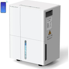 Electric Dehumidifier, 30 L/Day, Room Dehumidifier with App & WiFi, 4 Modes Air Purification, Automatic Drying Timer, Continuous Drainage Against Moisture, Dehumidifier for House/Apartment/Cellar