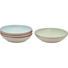 Denby Always Entertaining Deli 4 Piece Pasta Bowl Set, Stone Blue/Pink/Yellow/Green, Four