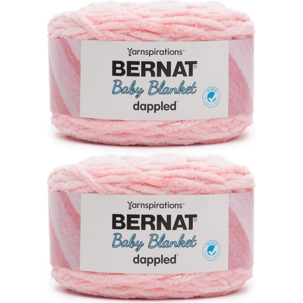 Bernat Baby Blanket 2 Pack 300g Polyester Yarn Super Bulk 201m Knitting Crochet Dappled Ever After Pink