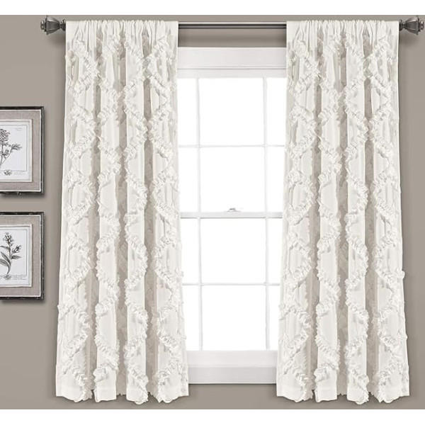 Lush Decor White Diamond Window Curtains 63