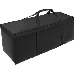 Storage Bag Garden Cushions Waterproof Garden Cushion Storage 600D Oxford Protective Cover Cushion for Storage Upholstery Garden Furniture Christmas Tree (Black, 125 x 40 x 55 cm)