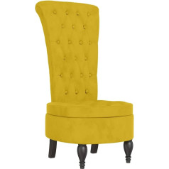 vidaXL Upholstered Chair, Upholstered Chair for Living Room, Office, Bedroom, Relaxing Chair with High Backrest, Relaxing Chair, Office Chair, Yellow Velvet Button Stitching