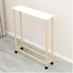 Console Table, Single-Layer Console Table, 360 Degree Swivel Universal Wheels, Narrow Hallway Table Next to the Sofa, Suitable for Hallway and Living Room (31.4 x 43.8/80 x 111.5 cm)