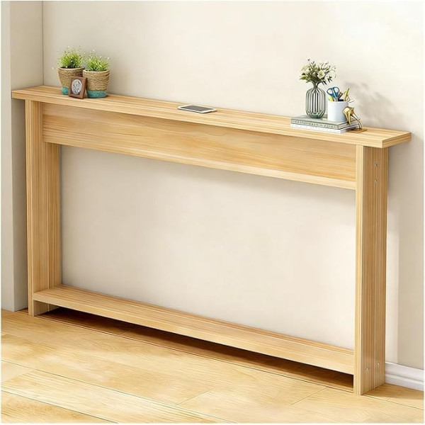 Konsolentisch Lange schmale Sofaseitentisch 80-150cm, schmales Stauraumregal hinter Sofa Wohnzimmer, schmale Holz Tisch für Konsole Eingang Flur(C,47.2x5.9x25.6in/120x15x65cm)