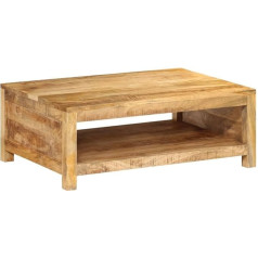 vidaXL Coffee Table, Side Table with 1 Large Compartment, Sofa Table for Storing Drinks Food, Living Room Table, Coffee Table, Solid Wood Mango