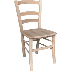 Chair made of solid wood with solid wood seat, model VENEZIA robust lacquered, newly assembled