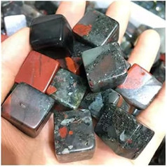 Bulk Crystals Natural Polished Cubes Bloodstone Tumbled Stones for Home Decoration 10 Pieces Stone Mineral Specimen