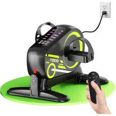 TODO Electric Pedal Trainer for Seniors with 12 Speeds, Mini Exercise Bike with Automatic Manual Mode, 6 Resistance Levels, Leg Trainer when Sitting, LCD Display, Remote Control and Foot Strap