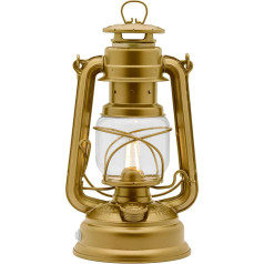 Feuerhand Baby Special LED Lantern, 276 Gold, Ideal for Living Room, Balcony or Patio, Dimmable Warm White Light, 18 Days Battery Operation, Made in Germany
