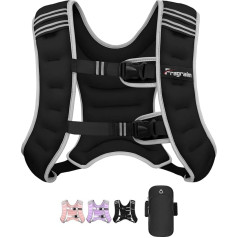 Fragraim Weighted Vest 6kg/8kg/10kg/12kg/16kg Weight Vest for Women Men with Reflective Strip, Removable Mobile Phone Pocket, Ideal for Hiking, Strength Training, Running, Workout, Cardio