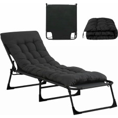 Faltbares Campingbett, verstellbar, 4 Positionen, tragbare Matratze mit Kissen für Zuhause, Büro, Nickerchen, Strand, Reisen, 68 kg Kapazität