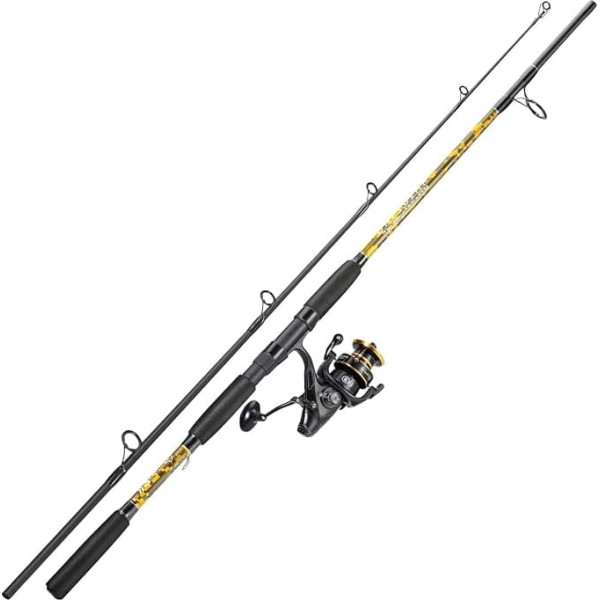 Sougayilang Spinning Rod Reel Combo - MH Action Carp Reel Fishing Rods for Freshwater and Saltwater Carp Fishing - 7ft/7ft