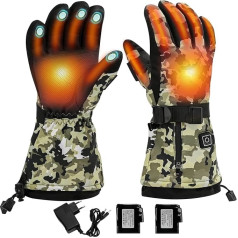Beheizte Handschuhe, Podazz wiederaufladbare beheizte Handschuhe mit 7,4 V 3000 mAh batteriebetriebenen, wasserdichten Handwärmerhandschuhen, 3 Stufen beheizte Thermohandschuhe für kalten Winter