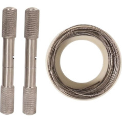 Qianly Drahtsäge Edelstahl Seil Sägegriff Handwerkzeug Outdoor Flexibel Rostfrei für Survival Camping Holzschneiden Landwirtschaft Bauernhof, Länge 15m