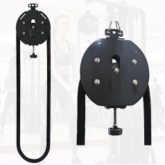 Endless Rope Trainer with Adjustable Resistance, Portable Pulley System, Endless Rope Trainer for Grip Strength, Arms, Back and Body Coordination Training, Black
