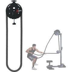 Widerstandstrainer, Seilzuggerät für Fitnesstraining, 4 m langes, geschlossenes Nylonseil, verstellbares Widerstandsgerät für Heim-Fitnessstudio, Aerobic-Training, Schwarz