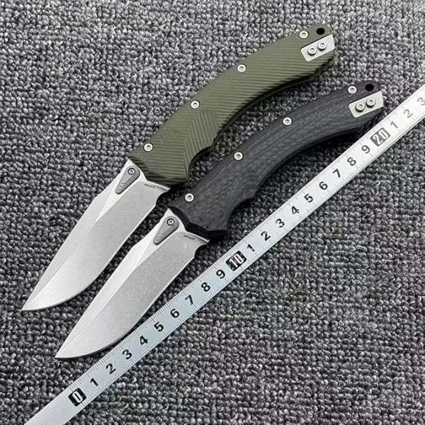 Joa Folding Knife with D2 Steel Blade and G10 Handle, Black, Outdoor Pocket Knife