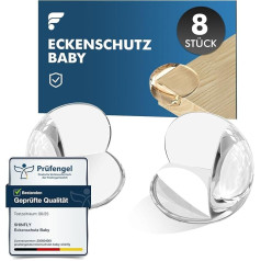 Baby Corner Protectors, Pack of 8, Round Edge Protection, Baby Self-Adhesive Transparent Table Edge Protection, for Sharp Edge Protection, Various Furniture Corners to Protect Baby from Injury