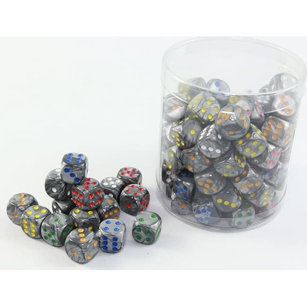 Weiblespiele 05147-1 Acrylic Cubes 16 mm Shadow in Tin Pack of 100
