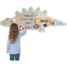 Dinosaur Sense Wall Board - Learning Activities for Children, Interactive Play Walls for Children and Girls | Family House Living Room Classroom Playroom St