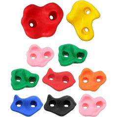 10 stücke Holz Wand Spielplatz Spiel Hand Füße Halten Grip Kit Outdoor Spiele for Rahmen Halterung ，Klettergerüst(Colorful 10pcs No Screw)