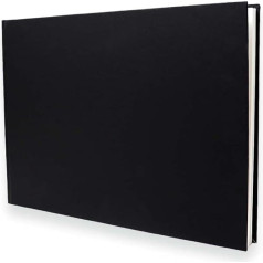 Artway Studio - A3 Hardback Sketchbook - Landscape - 80 Pages/40 Sheets of 170gsm Drawing Paper - Black Hard Cover Sketchbook