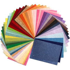 50 Sheets Mixed Colors A4 Thin Natural Fiber Mulberry Paper Art Washi Paper Design Art Origami Suppliers Card Making DIY Crafts