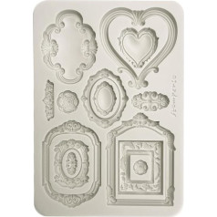 Stamperia - Silicone Mould A5 for Scrapbooking, Bullet Journals and More, Non-Stick Surface, Suitable for Air-Dry Clay, Resin and More, Perfect for Crafts and Gifting (Timeless, Frames)